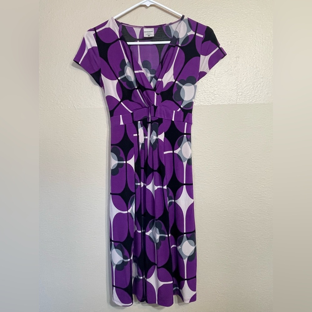 Motherhood Maternity Purple and White Maxi Sundress Small
